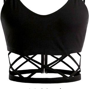 Black cut out tank top